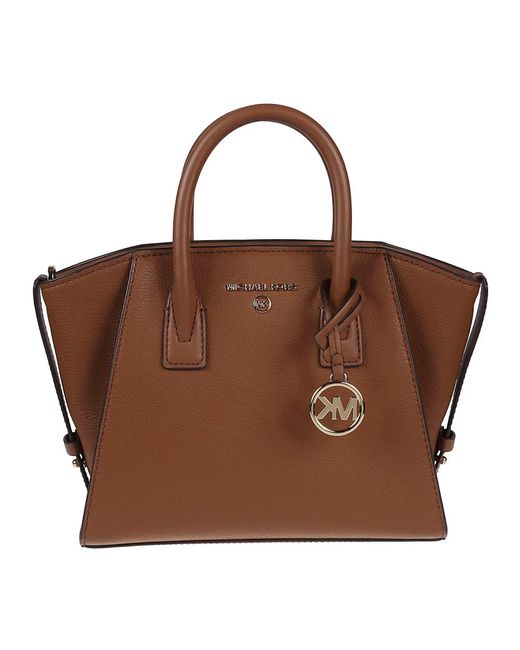 Michael Kors Tote bags schwarze avril satchel tasche hellcreme avril satchel tasche in Braun Lyst DE