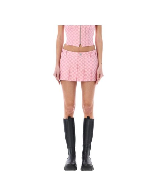 M I S B H V Pink Short Skirts