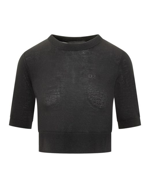 DSquared² Black Round-Neck Knitwear