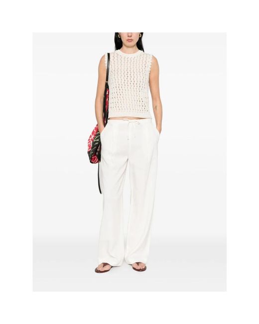 Marella White Wide Trousers