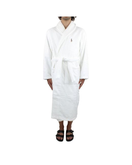 Ralph Lauren Weißer bademantel mit kapuze und taschen in White für Herren