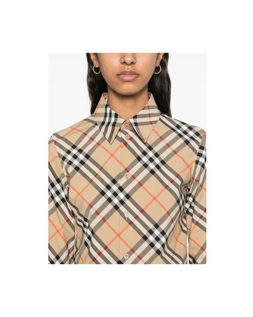 Burberry T -shirt Met Een Vintage Cheque in het Multicolor
