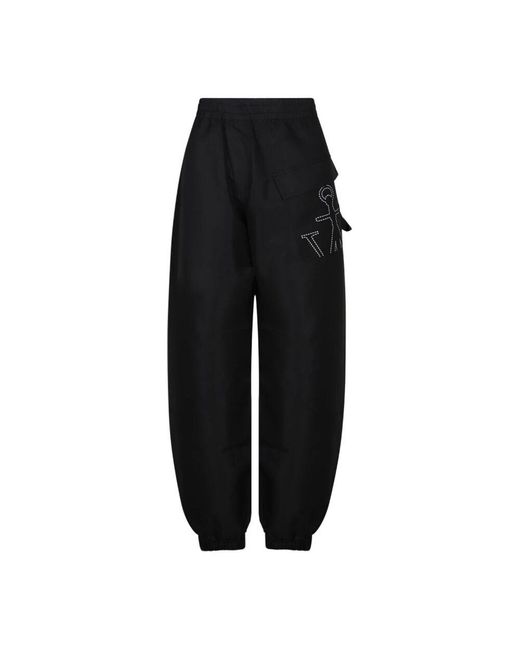 J.W. Anderson Black Schwarze Twisted Track Hose Mit Ankerdruck