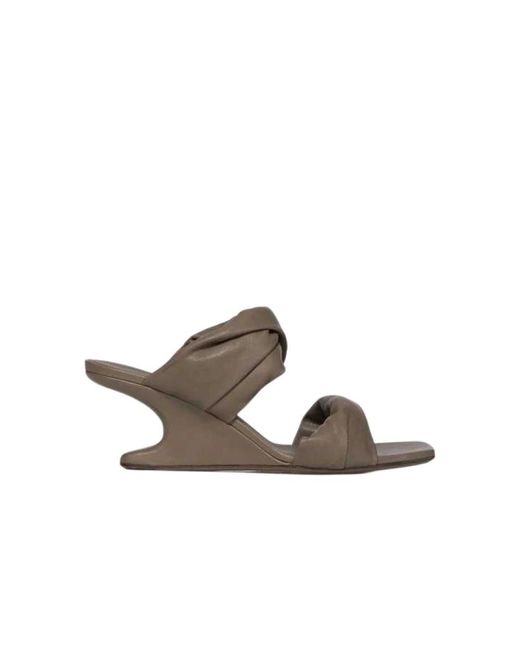 Rick Owens Brown Heeled Mules