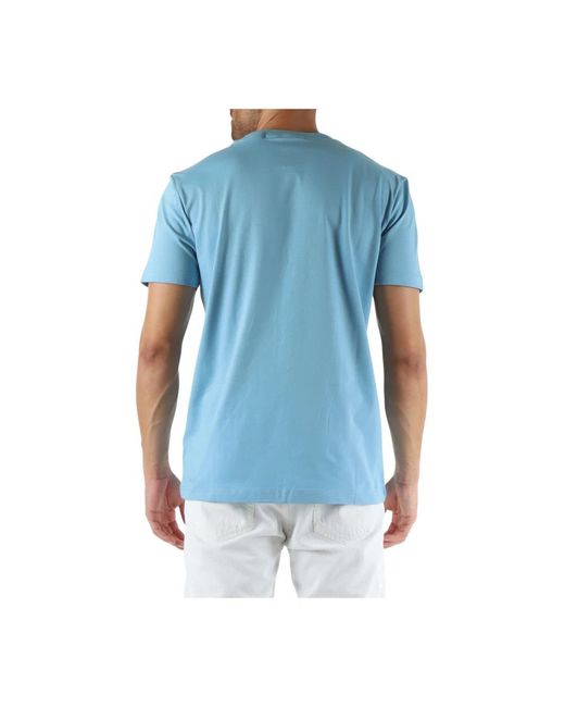 Calvin Klein Baumwoll-t-shirt mit frontlogo-druck in Blue für Herren
