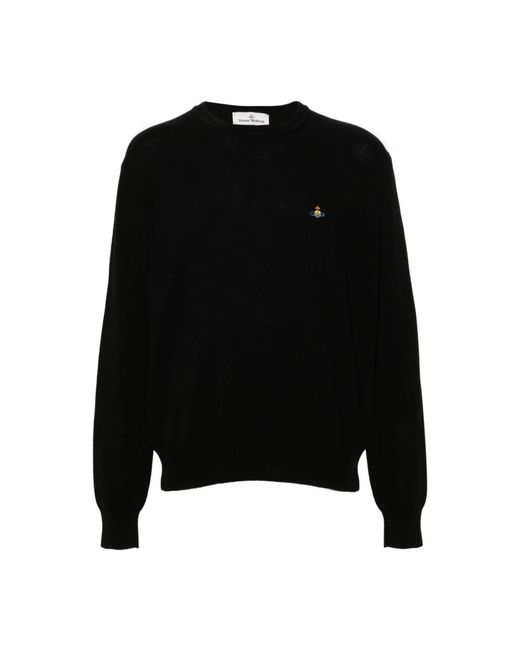 Vivienne Westwood Schwarzer strickpullover mit orb-logo in Black für Herren