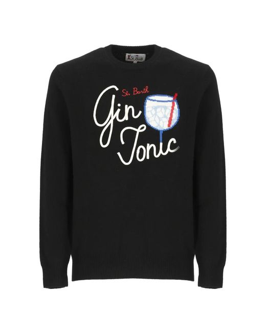 Mc2 Saint Barth Black Round-Neck Knitwear for men