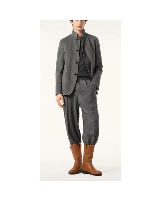 Loro Piana Gray Round-Neck Knitwear for men
