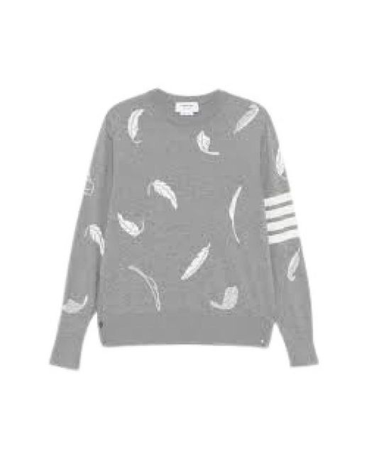 Thom Browne Hoodies & Sweatvesten ,Grijs ,Klassieke Crewneck Sweatshirt in het Gray voor heren
