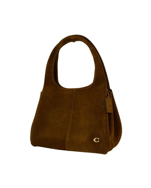 COACH Brown Braune Leder-Schultertasche