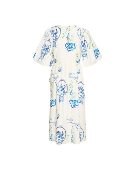 Ichi Blue Wrap Dresses