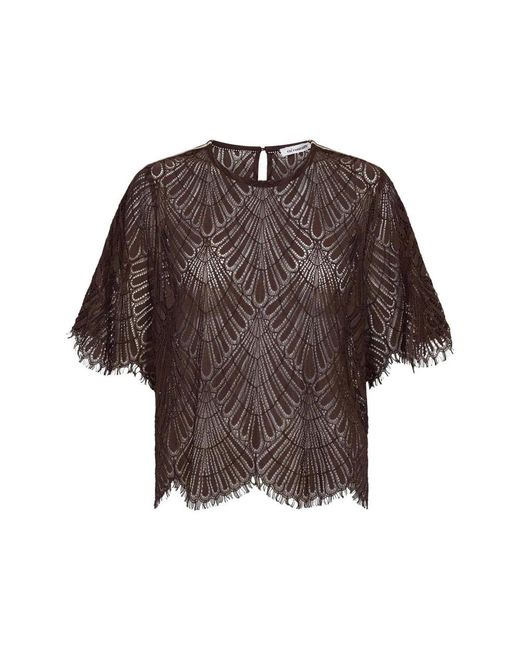 Blouses co'couture de color Brown