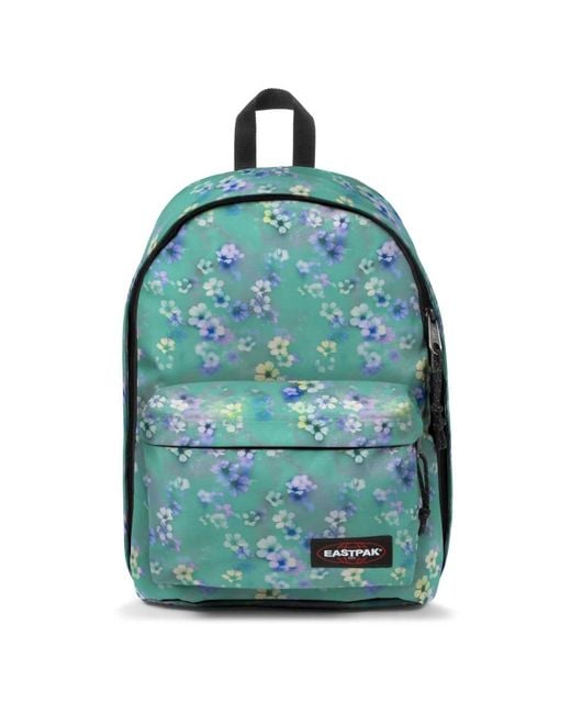 Eastpak Tassen ,Blauw ,Polyester Flora Fade Aqua Rugzak in het Green