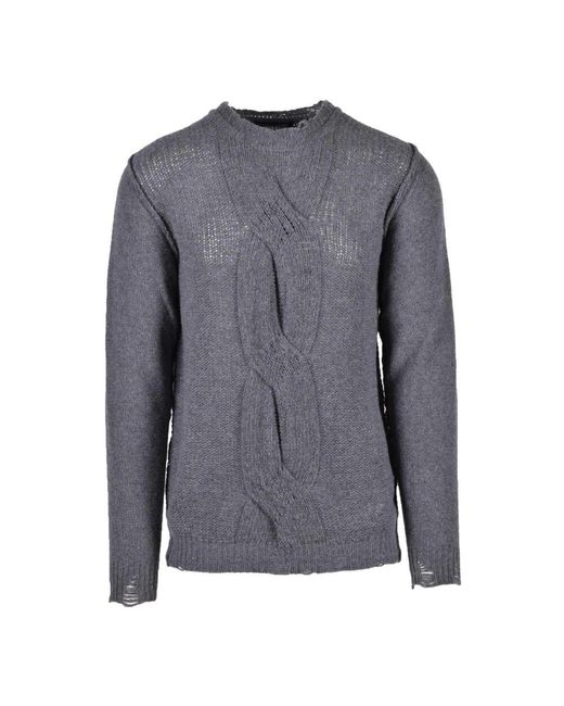 Daniele Alessandrini Wollmischung Strickpullover in Gray für Herren