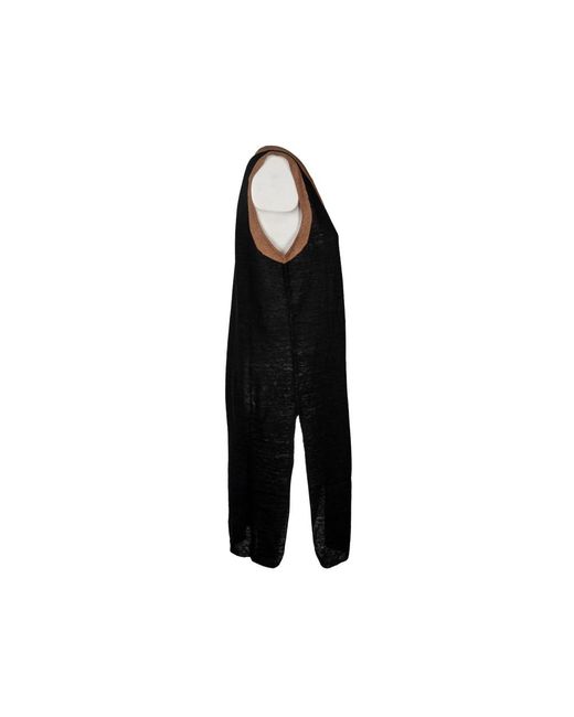 Kangra Black Leinenstrick ärmelloses kleid v-ausschnitt