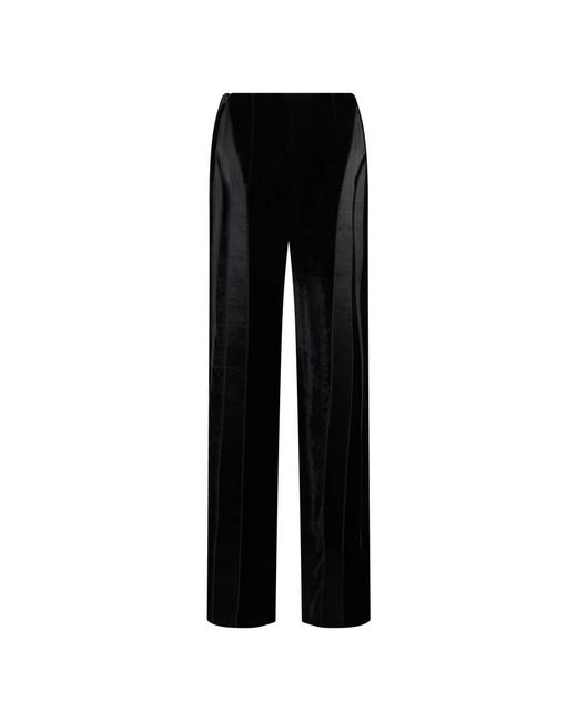 Alberta Ferretti Black Straight Trousers