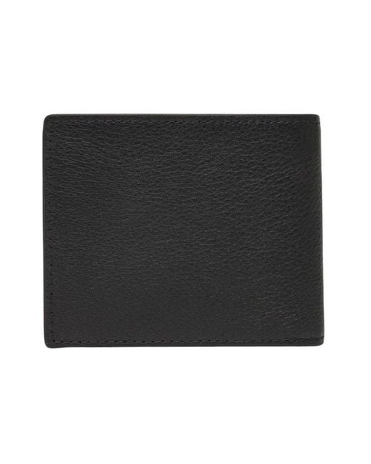 Tommy Hilfiger Schwarzes Leder-Bi-Fold-Portemonnaie Mit Kartenfächern in Black für Herren