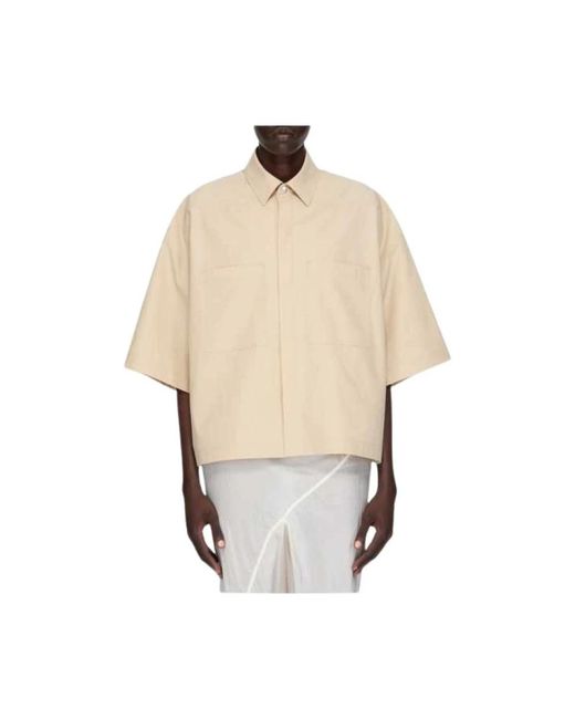 Rick Owens Overhemden ,Katoen Tommy Shirt in het Natural