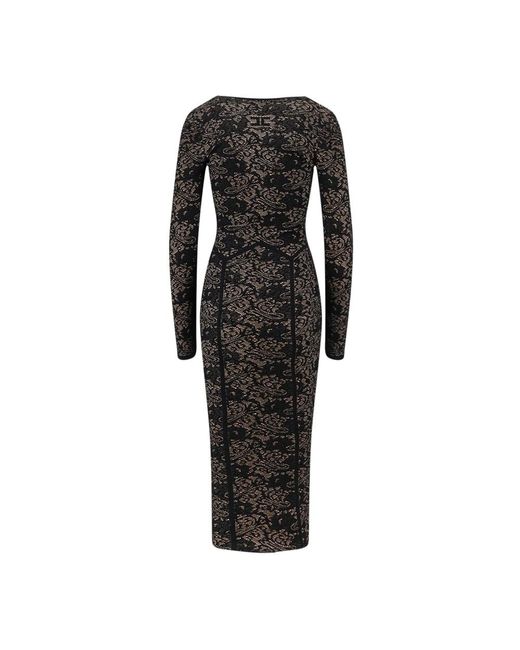 Elisabetta Franchi Black Midi Dresses