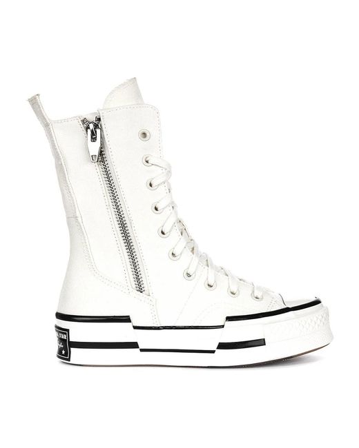 Converse White Lace-Up Boots