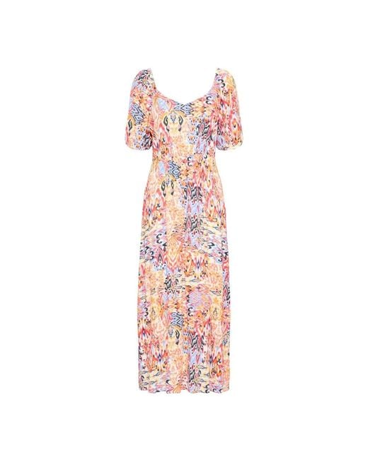 Ichi Maxi Dresses in het Pink