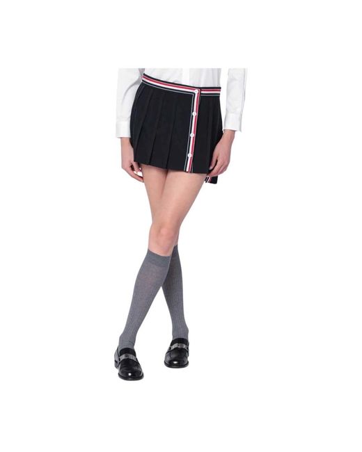 Thom Browne Rokken ,Zwart ,Wol Zwarte Wol Polyester Rok in het Blue