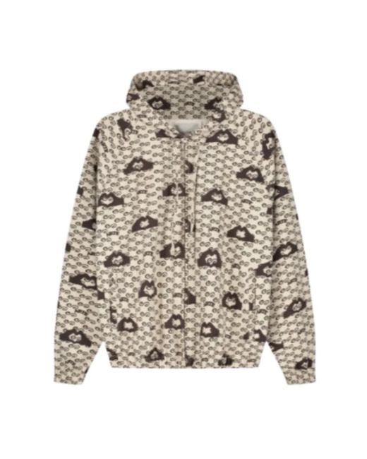 Arte' Jassen ,Katoen Hartprint Hoodie Jas in het Gray voor heren