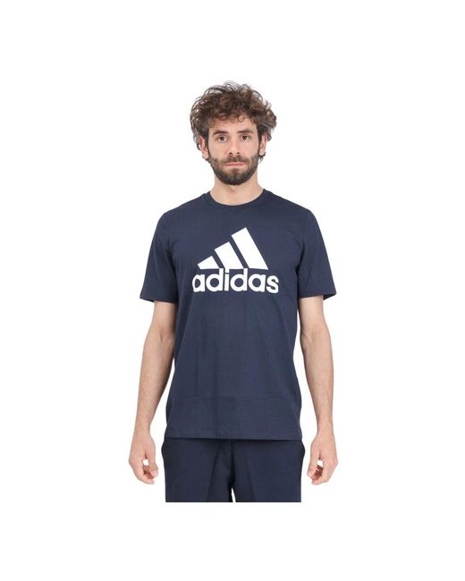 Maglia jersey con grande logo di Adidas in Blue da Uomo