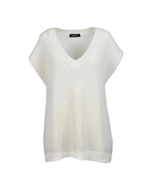 Fabiana Filippi White V-Neck Knitwear