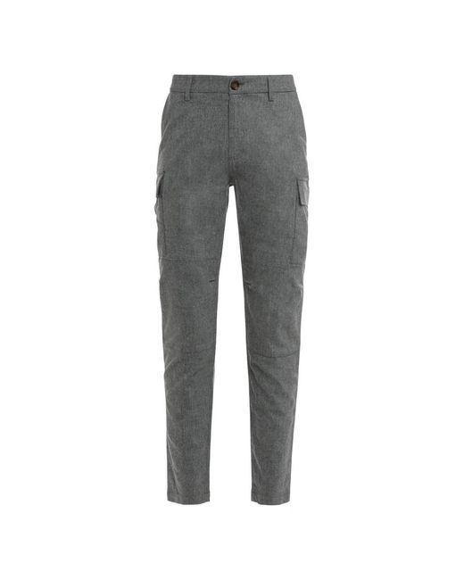 Moorer Gray Slim-Fit Trousers for men