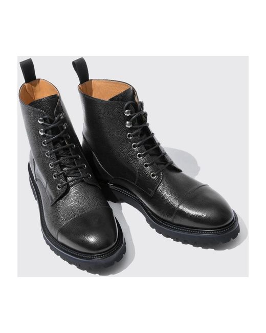 Scarosso Black Lace-Up Boots for men