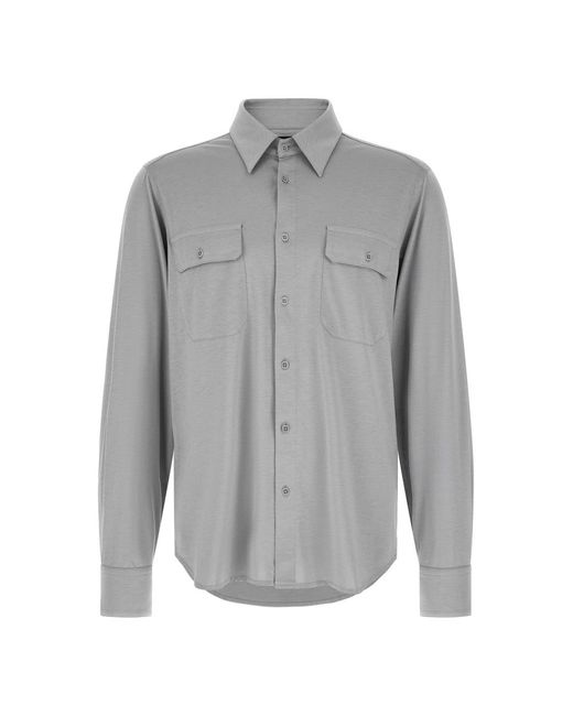 Tom Ford Militair-Geïnspireerd Shirt in het Gray voor heren