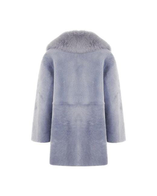 Blancha Blue Faux Fur & Shearling Jackets