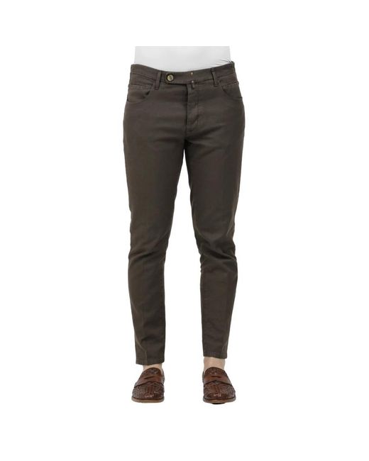 Incotex Broeken ,Bruin ,Katoen Stretch Fabric Five-Pocket Chino's in het Gray voor heren