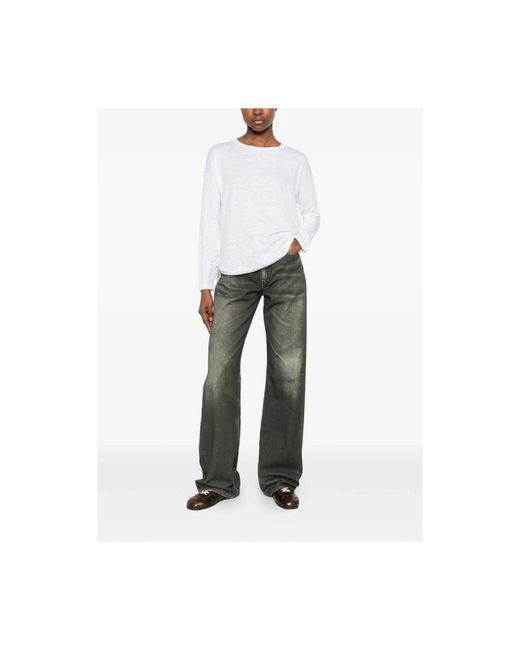 Majestic Filatures White Long Sleeve Tops