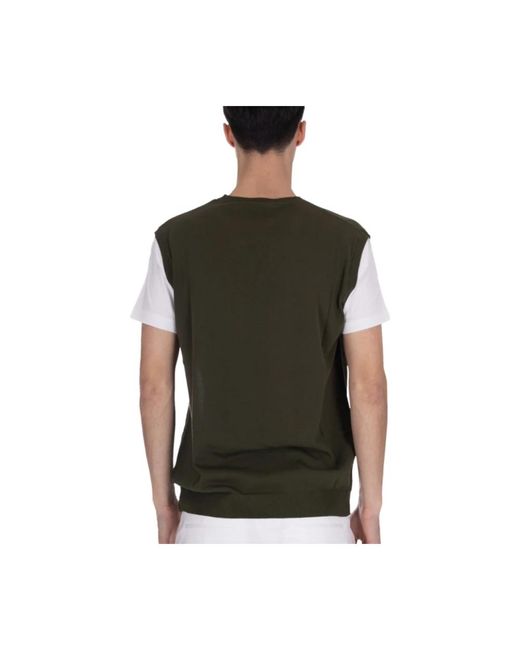 Daniele Fiesoli V-ausschnitt jersey t-shirt mit rippenbund in Green für Herren