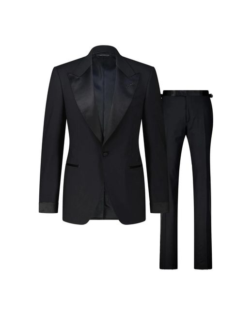 Tom Ford Kostuums ,Zwart ,Wol Single Breasted Smokingjas in het Black voor heren