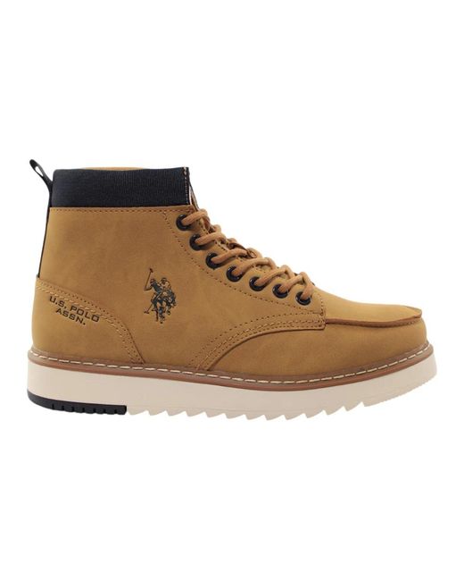 U.S. POLO ASSN. Brown Lace-Up Boots for men