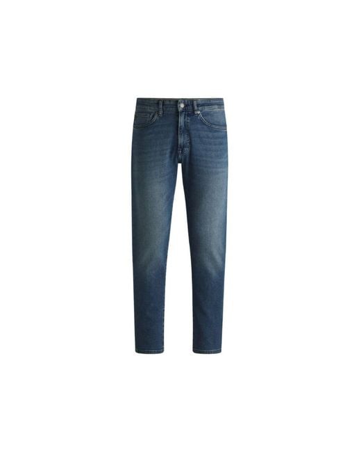 Boss Regular fit jeans, 5-pocket-stil, konischer beinverlauf, mittelblau in Blue für Herren