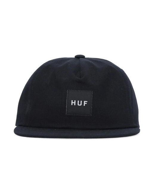 Huf Schwarze Flat Visor Cap Snapback Set in Black für Herren