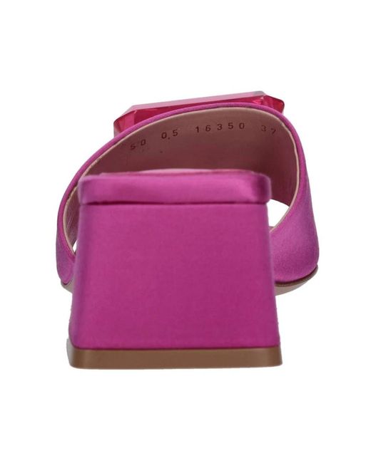 Gianvito Rossi Purple Heeled Mules