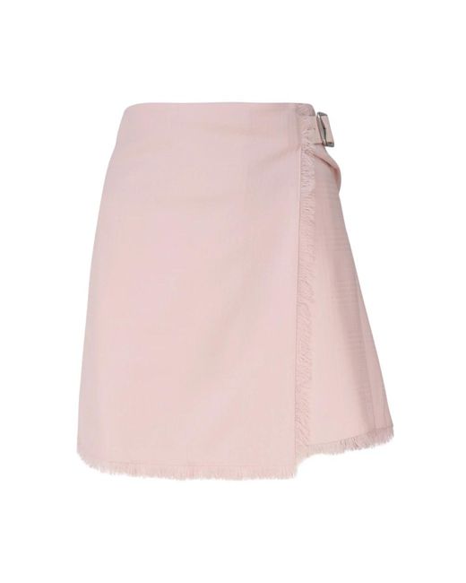 Falda de lana príncipe de gales Burberry de color Pink