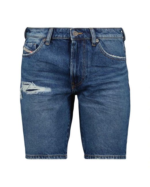 DIESEL Blaue denim-shorts gerader schnitt in Blue für Herren