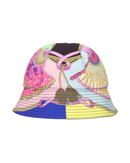 Versace Accessoires ,Veelkleurig ,Katoen Hat To Bucket in het Multicolor