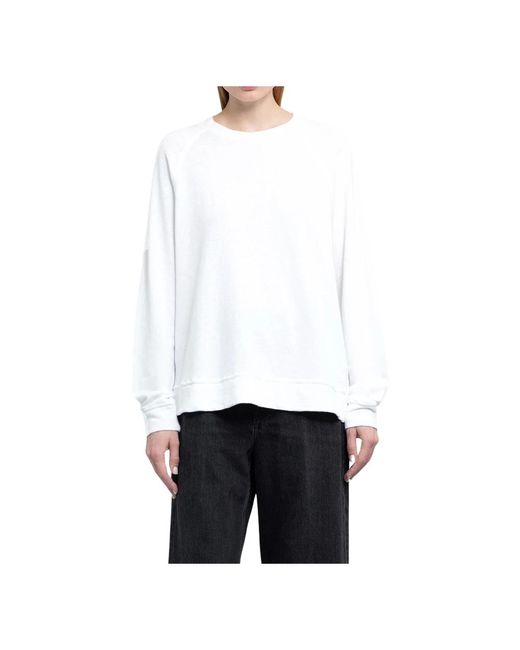 James Perse White Sweatshirts,französischer terry raglan crewneck pullover