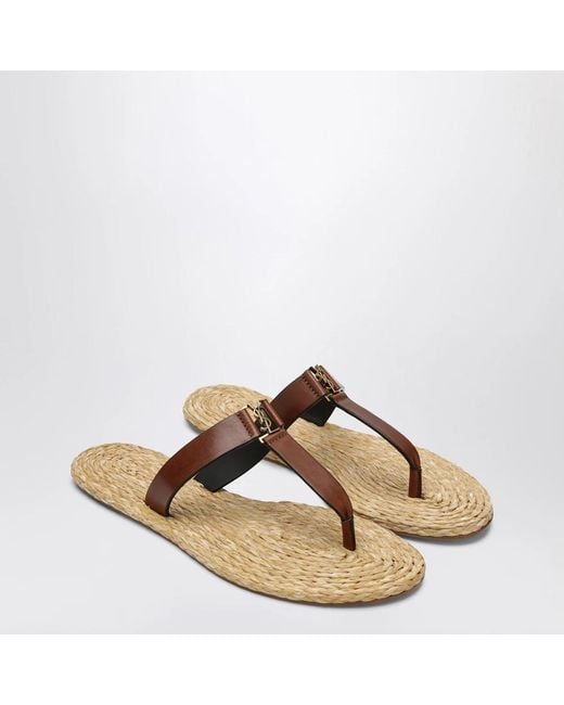 Saint Laurent Brown Flip Flops