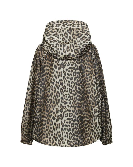 Ganni Gray Multicolor Nylon Rain Coat