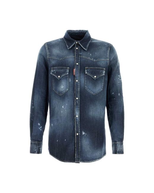 DSquared² Blue Denim Shirts for men