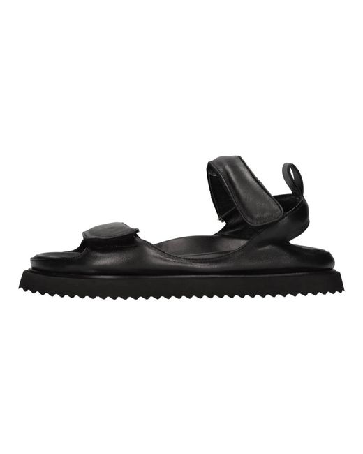 Elena Iachi Black Flat Sandals