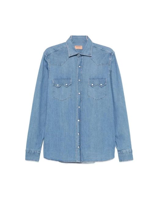 Borriello Blue Denim Shirts for men